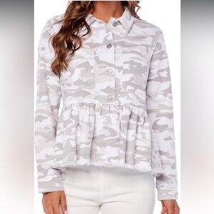 Mud Pie Camo Peplum Jacket